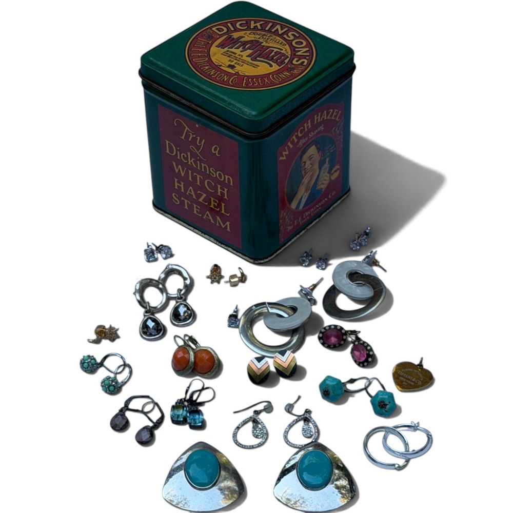 Mixed Jewelry Lot Dickinson Witch Hazel Tin Sterling Silver Turquoise OS Multi